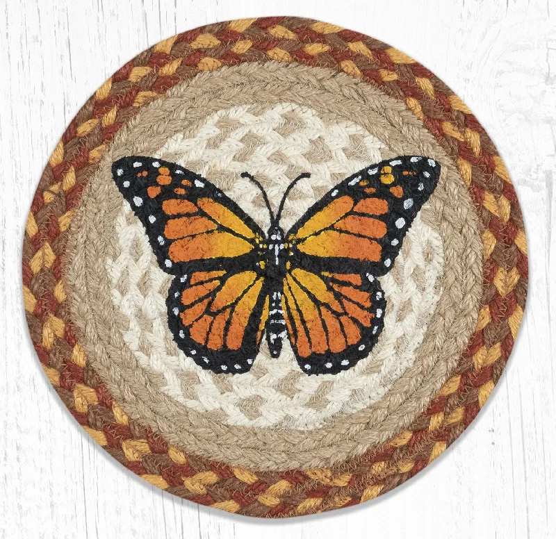 Earth Rugs MSPR-630 Monarch Printed Round Trivet