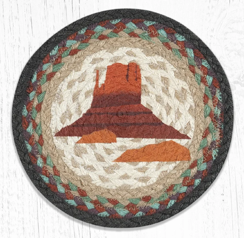 Earth Rugs MSPR-782 Butte Printed Round Trivet