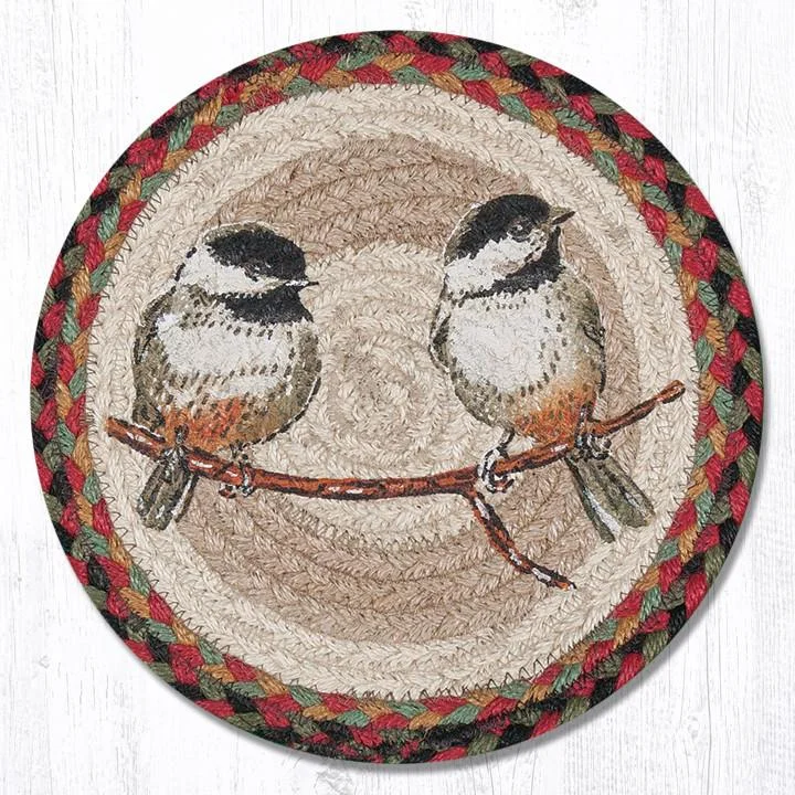 Earth Rugs MSPR-81 Chickadee Printed Round Trivet 10``x10``