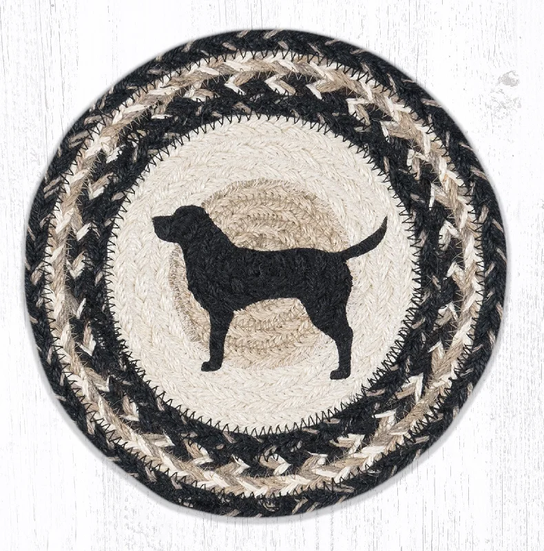 Earth Rugs MSPR-9-93 Black Lab Silhouette Printed Round Trivet