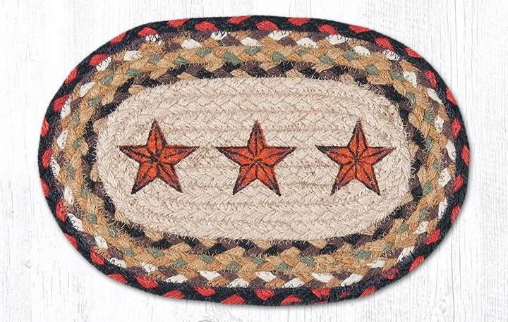 Earth Rugs OMSP-19 Barn Star Printed Oval Swatch 7.5``x11``