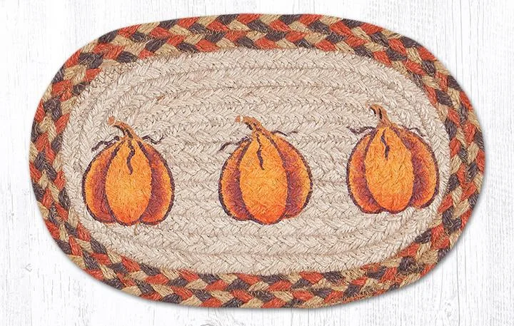 Earth Rugs OMSP-222 Harvest Pumpkin Printed Oval Swatch 7.5``x11``