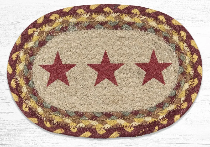 Earth Rugs OMSP-357 Burgundy Star Printed Oval Swatch 7.5``x11``