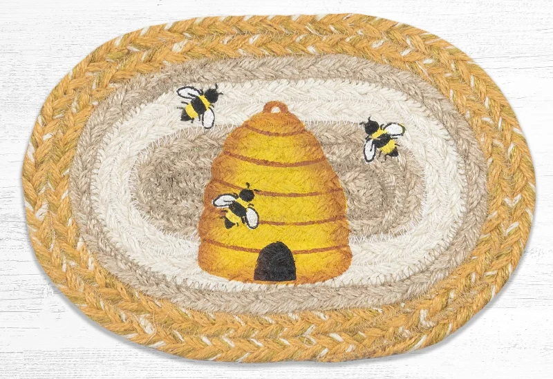 Earth Rugs OMSP-9-101 Beehive Printed Oval Swatch 7.5``x11``