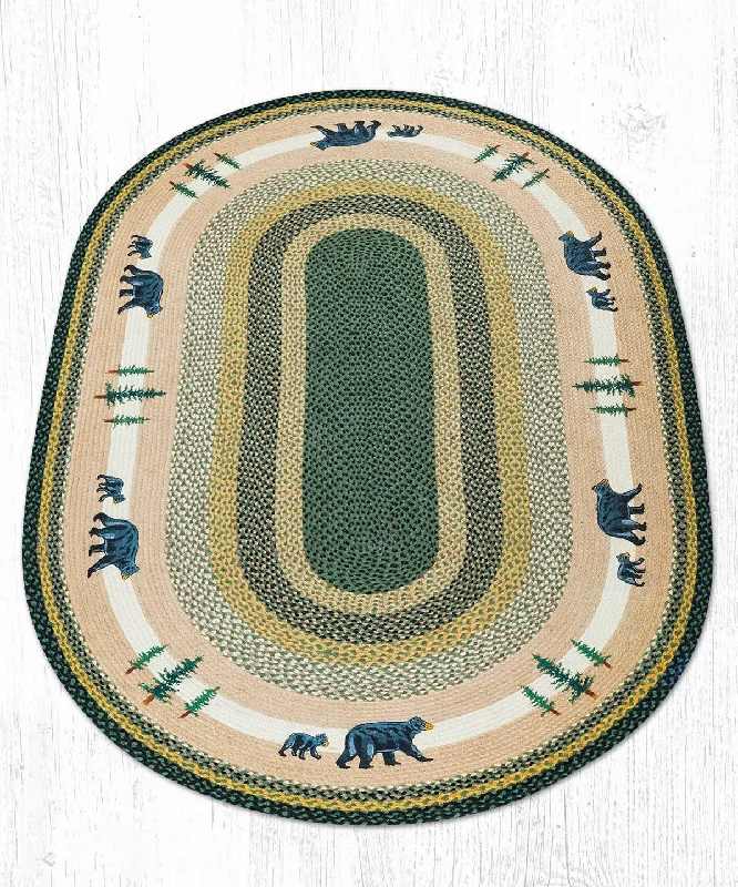 Earth Rugs OP-116 Bear Timbers Oval Patch 3`x5`