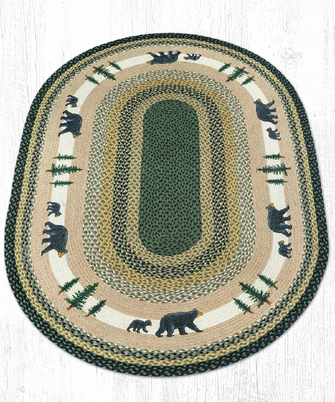 Earth Rugs OP-116 Bear Timbers Oval Patch 4`x6`