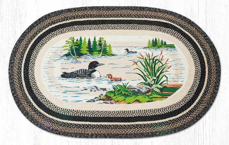 Earth Rugs OP-313 Loons Oval Patch 5`x8`