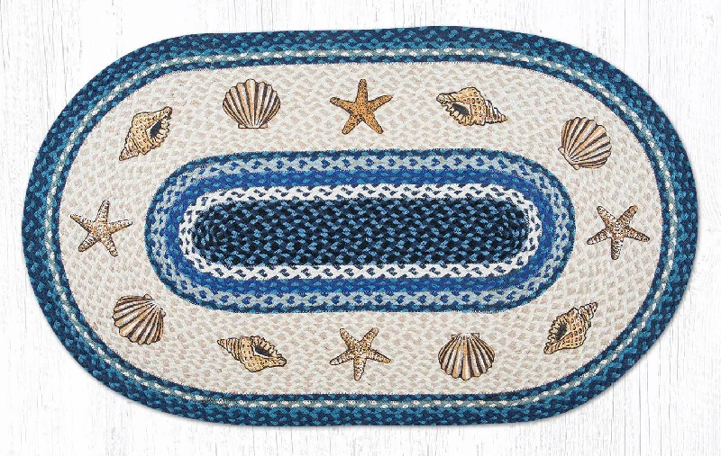 Earth Rugs OP-362 Shells Oval Patch 27``x45``