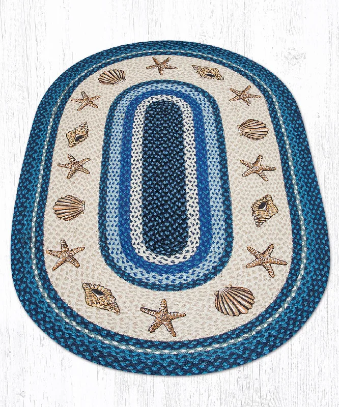 Earth Rugs OP-362 Shells Oval Patch 3`x5`