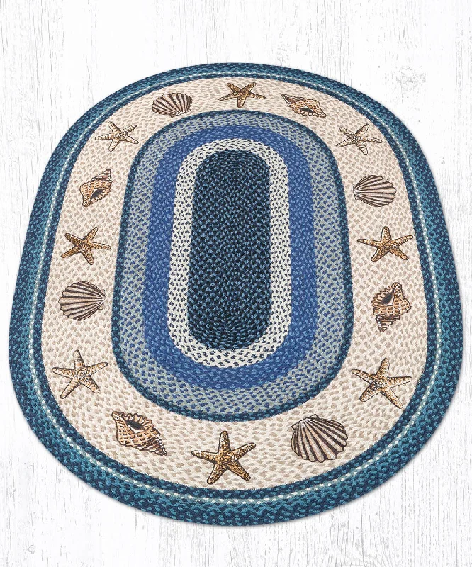 Earth Rugs OP-362 Shells Oval Patch 4`x6`