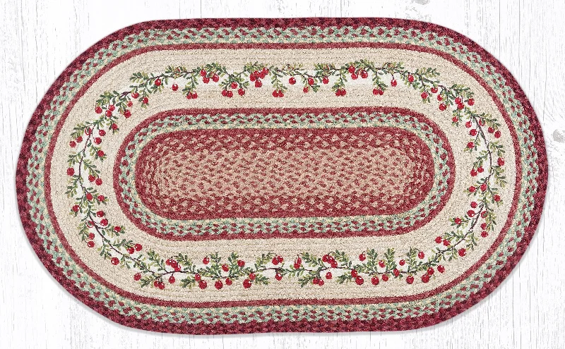 Earth Rugs OP-390 Cranberries Oval Patch 27``x45``