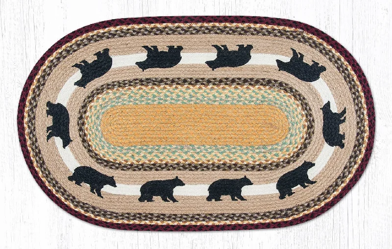 Earth Rugs OP-395 Cabin Bear Oval Patch 27``x45``