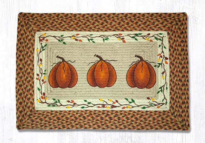 Earth Rugs PP-222 Harvest Pumpkin Oblong Patch 20``x30``