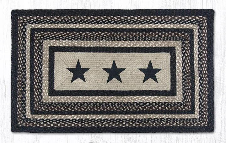 Earth Rugs PP-313 Black Stars Oblong Patch 27``x45``