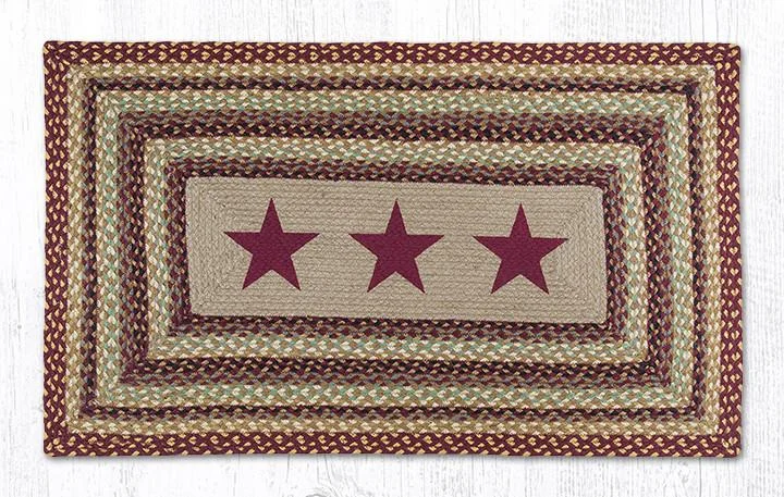 Earth Rugs PP-357 Burgundy Stars Oblong Patch 27``x45``