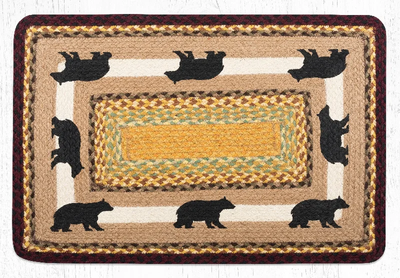 Earth Rugs PP-395 Cabin Bear 2 Oblong Patch 20``x30``