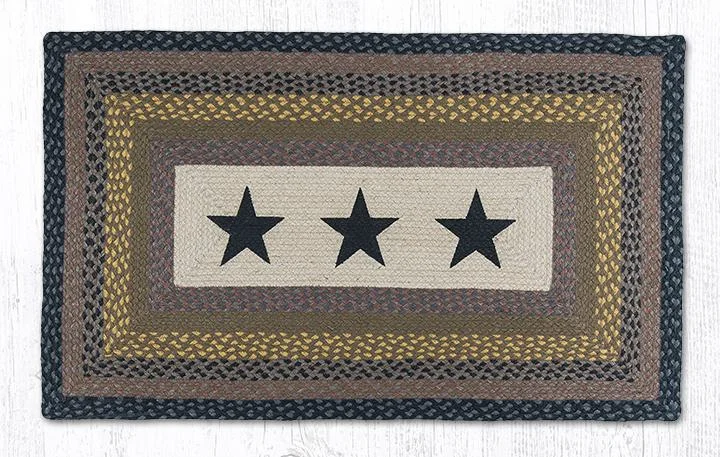 Earth Rugs PP-99 Black Stars Oblong Patch 27``x45``