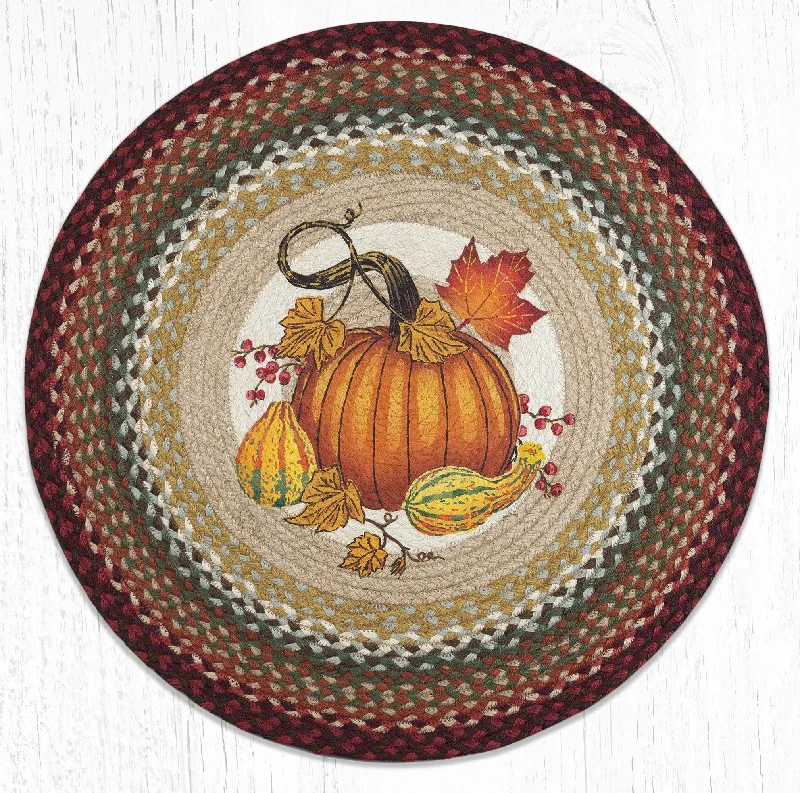 Earth Rugs RP-417 Autumn Pumpkin Round Patch 27``x27``