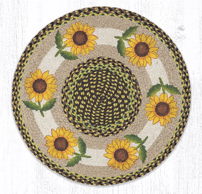 Earth Rugs RP-593 Good Sunflower Round Patch 27``x27``