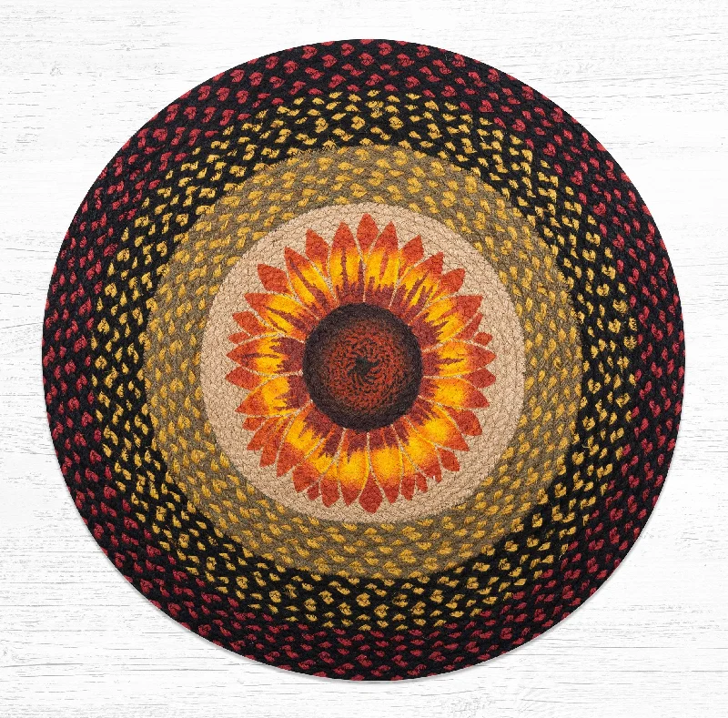 Earth Rugs RP-919 Sunflower Round Patch 27``x27``