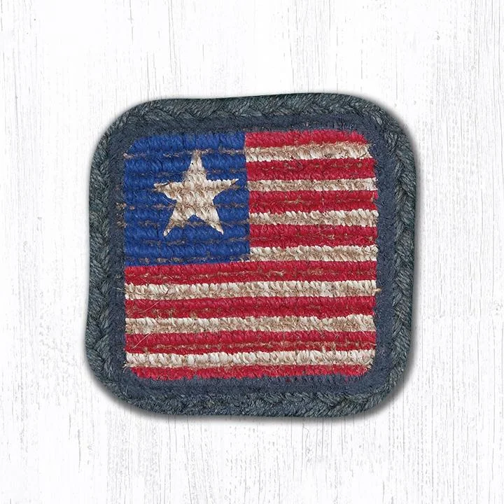 Earth Rugs WW-1032 Original Flag Wicker Weave Swatch 10``x15``