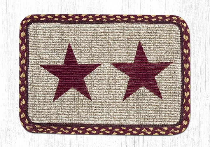 Earth Rugs WW-357 Burgundy Star Wicker Weave Trivet