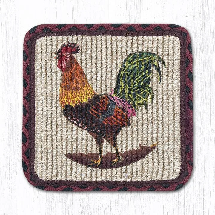 Earth Rugs WW-391 Morning Rooster Wicker Weave Swatch 10``x15``