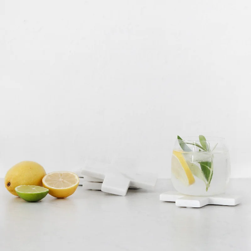 ELIOT WHITE MARBLE COASTERS  |  SET OF 4