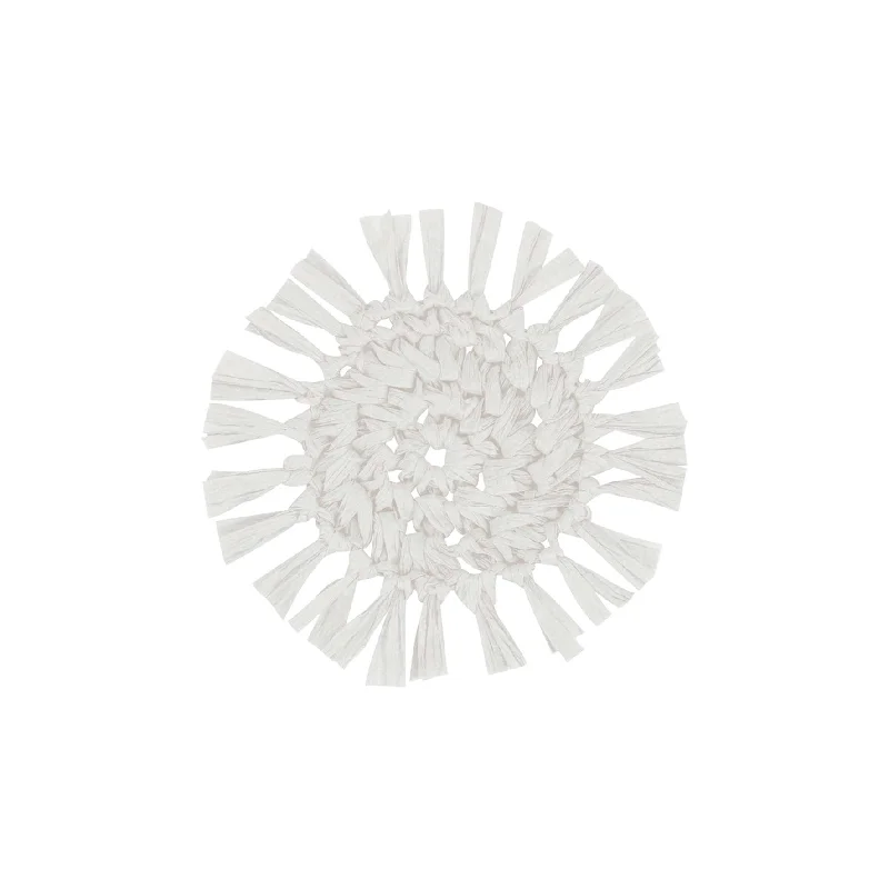 Fringe White Coaster Round