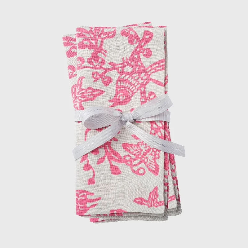 Joanna Buchanan Garden Print Napkin, Pink, Set of Two