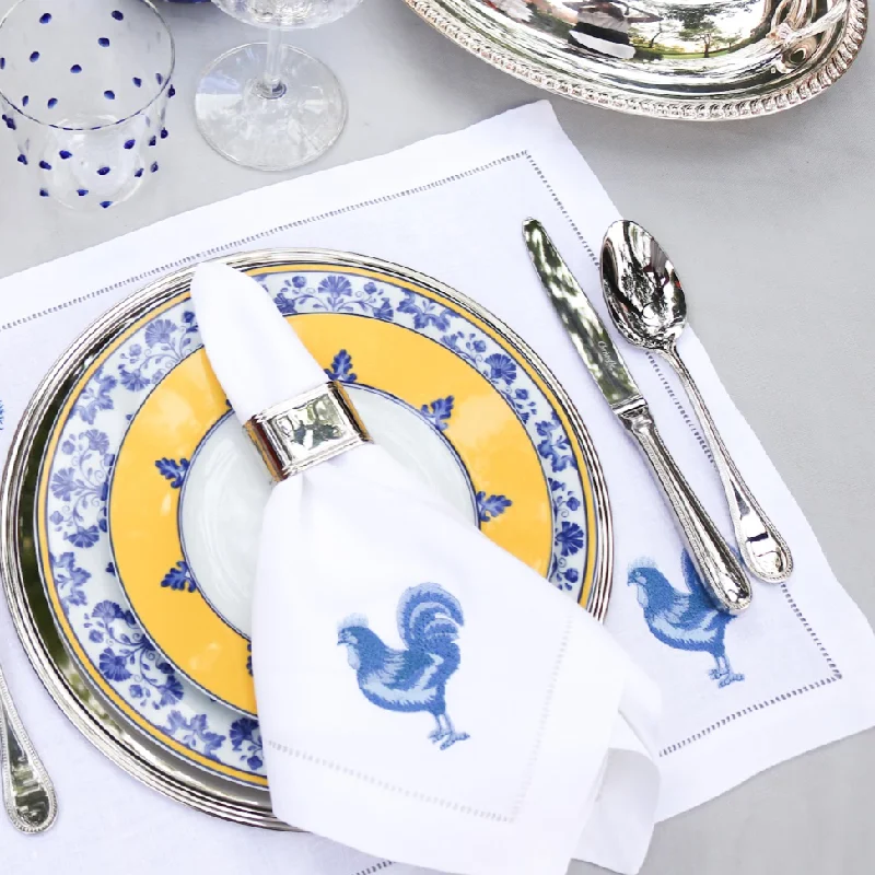 Hen and egg placemats and napkins, set of 4