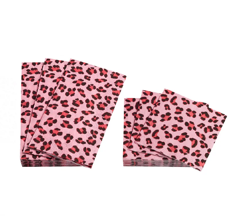 Leopard Hot Pink Cocktain Napkin