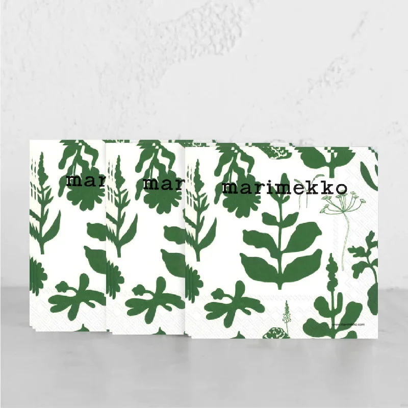 MARIMEKKO  |  ELOKUUN VARJOT PAPER NAPKIN BUNDLE X3  | GREEN + CREAM