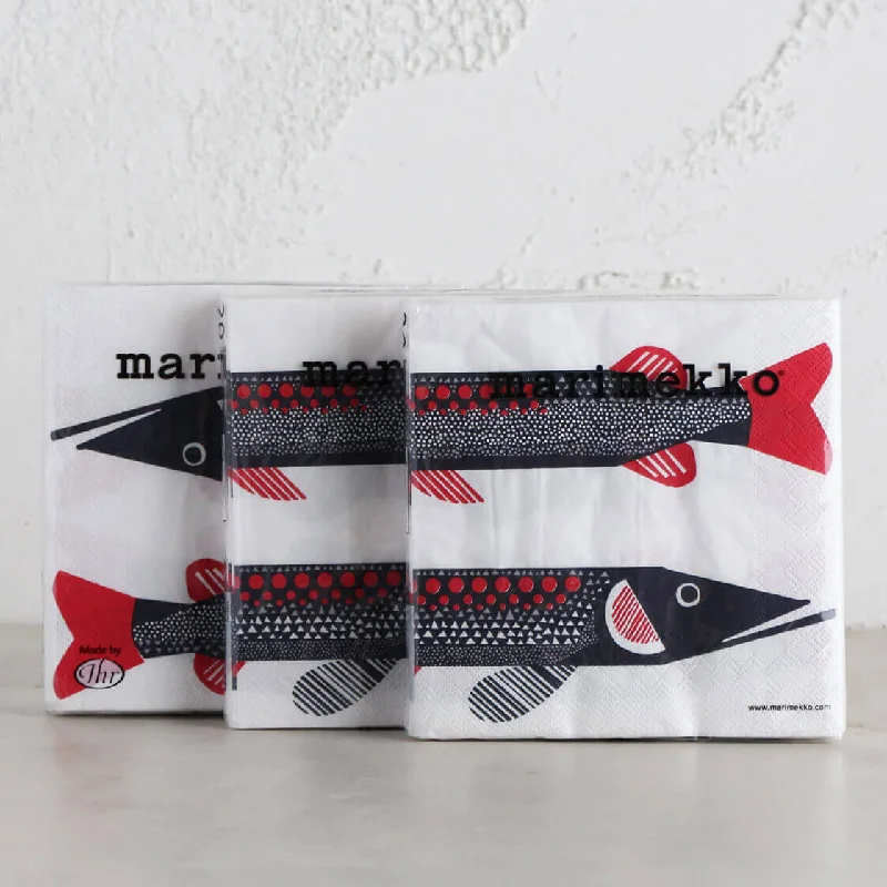 MARIMEKKO  |  HAUKI FISH PAPER NAPKINS BUNDLE X3