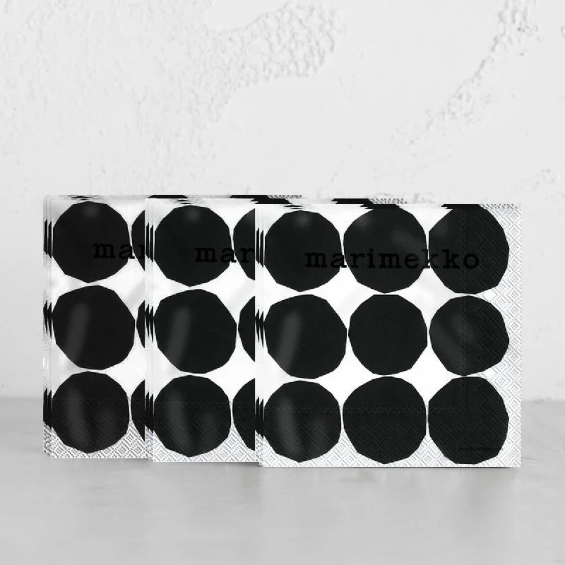 MARIMEKKO | KIVET PAPER NAPKIN BUNDLE X3 | BLACK + WHITE