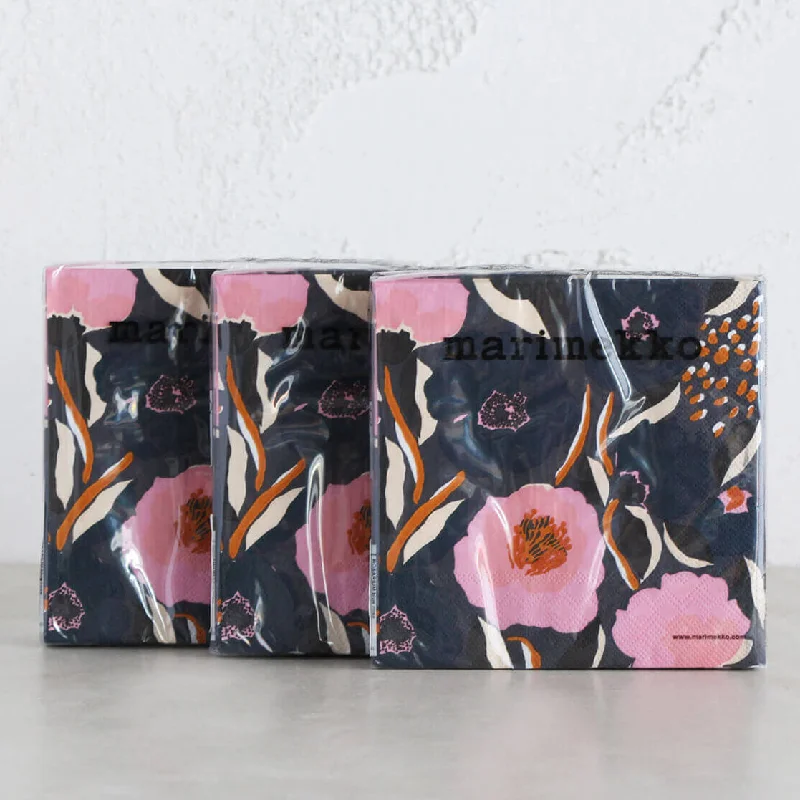 MARIMEKKO  |  ROSARIUM PAPER NAPKIN BUNDLE X3  |  FLORAL BLUE