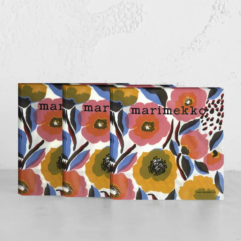 MARIMEKKO  |  ROSARIUM PAPER NAPKIN BUNDLE X3  |  WHITE ROSE