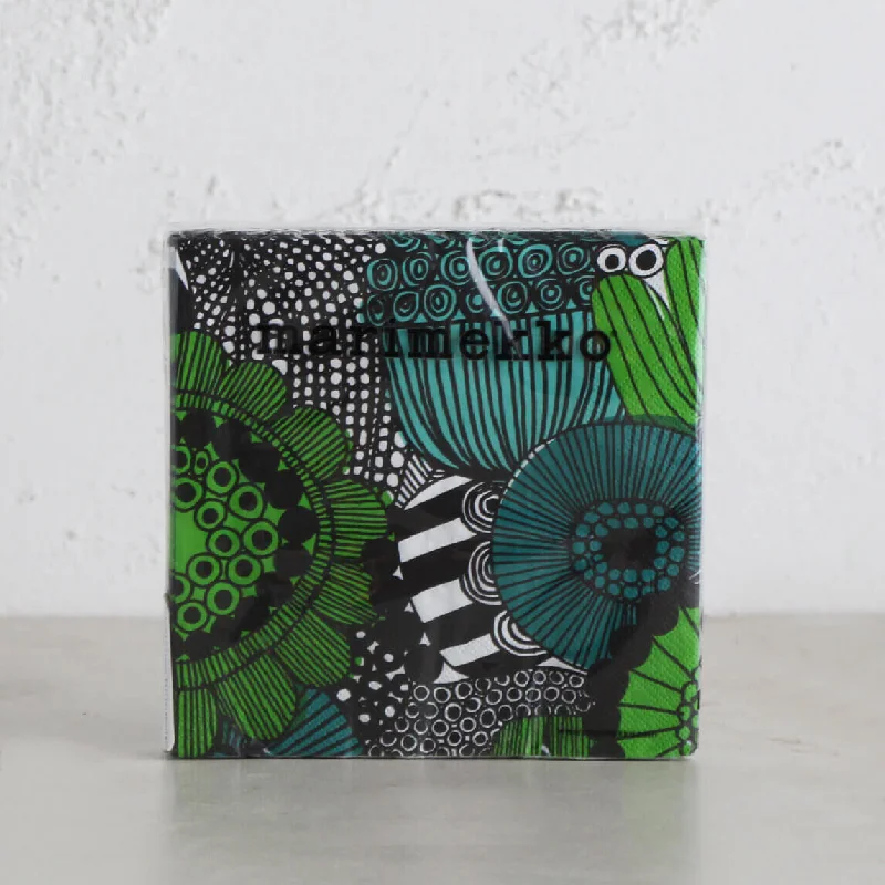 MARIMEKKO  |  SIIRTOLAPUUTARHA PAPER NAPKINS  |  GREEN + BLACK + WHITE