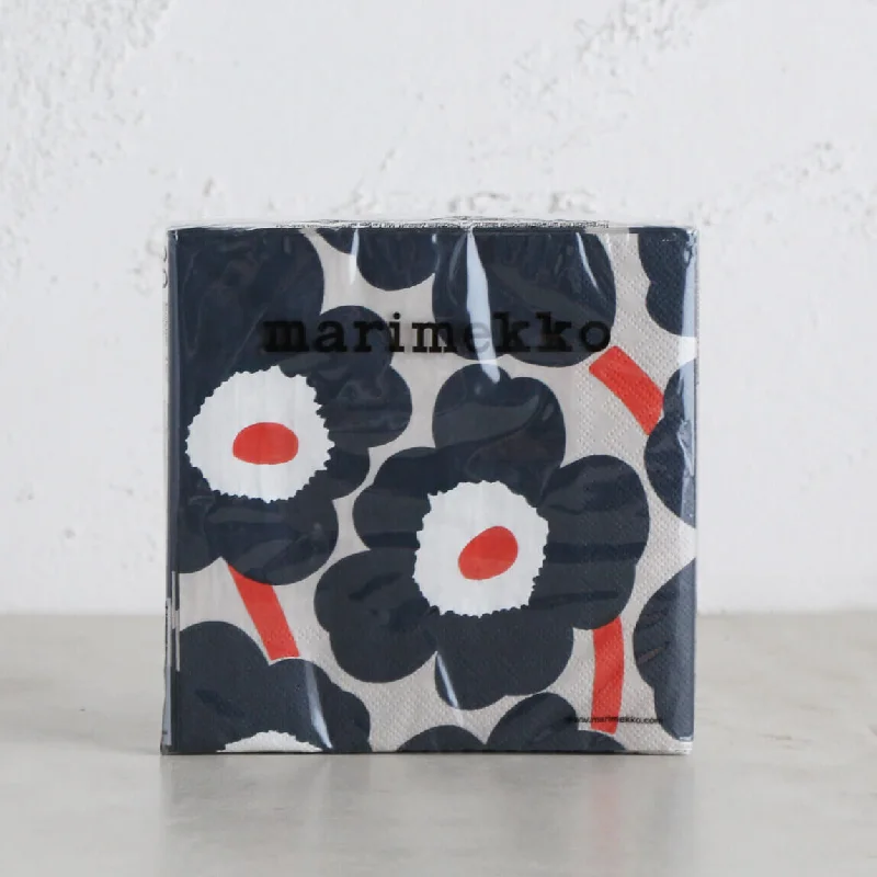 MARIMEKKO  |  UNIKKO PAPER NAPKINS  | NAVY + ORANGE + LINEN