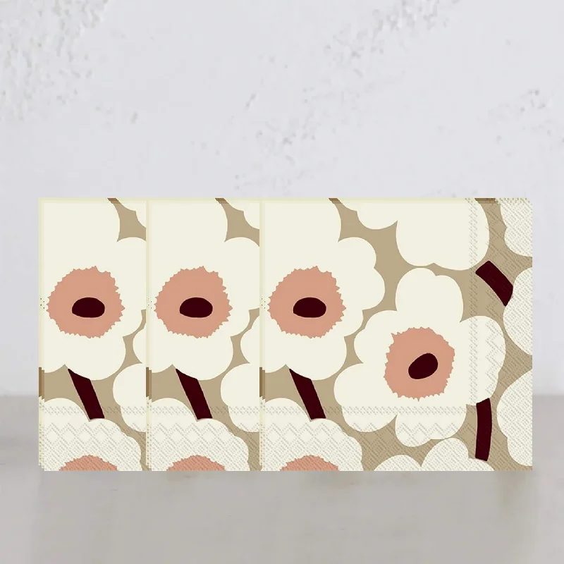 MARIMEKKO  |  UNIKKO PAPER NAPKIN BUNDLE X3  |  CREAM + ROSE