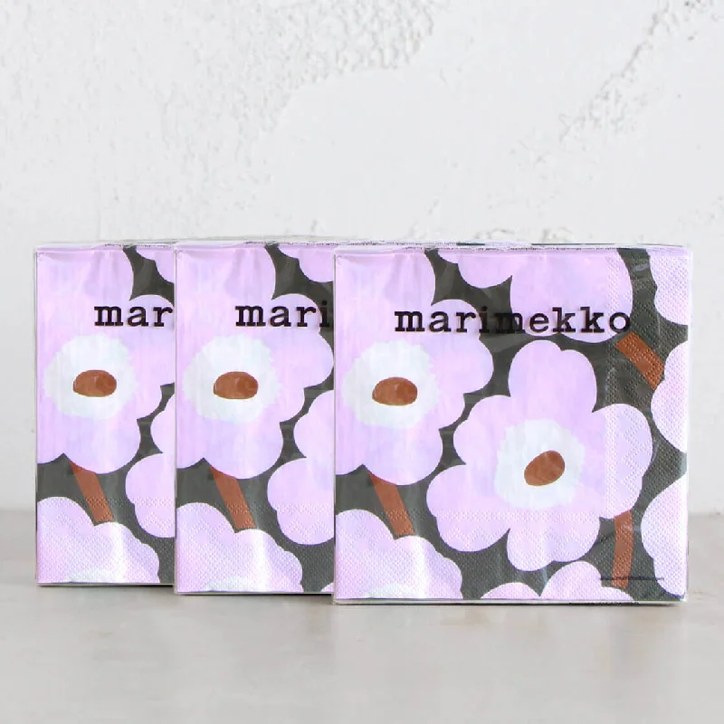 MARIMEKKO  |  UNIKKO PAPER NAPKIN BUNDLE X3  |  ROSE + CHOCOLATE