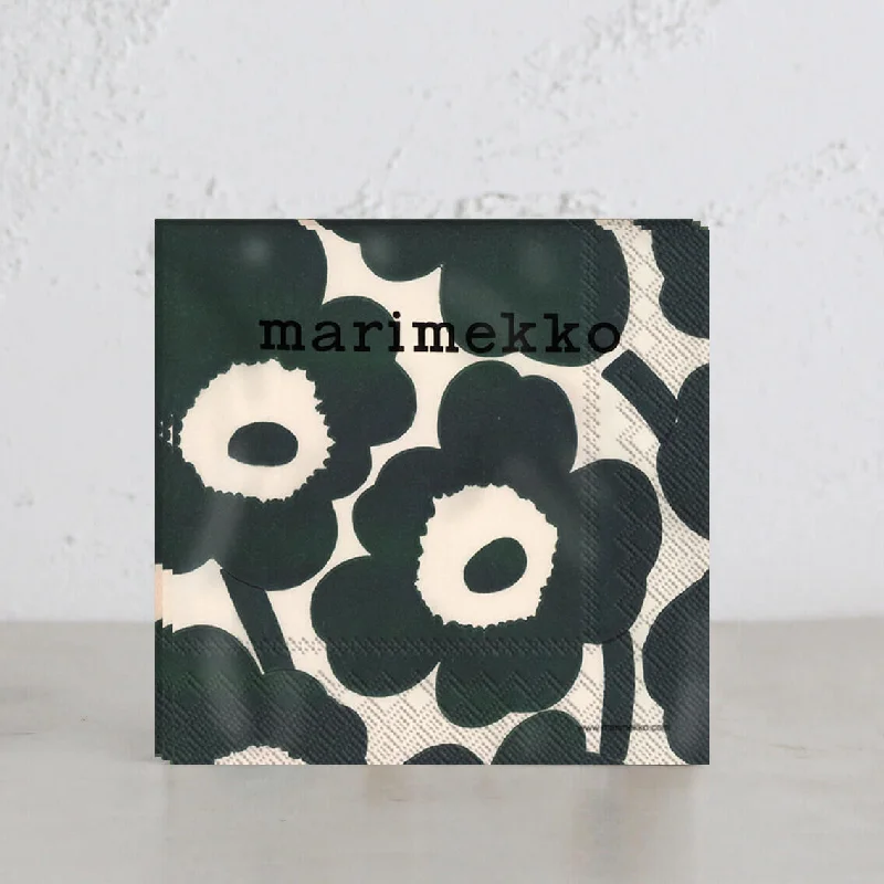 MARIMEKKO  |  UNIKKO PAPER NAPKINS  |  CREAM + DARK GREEN