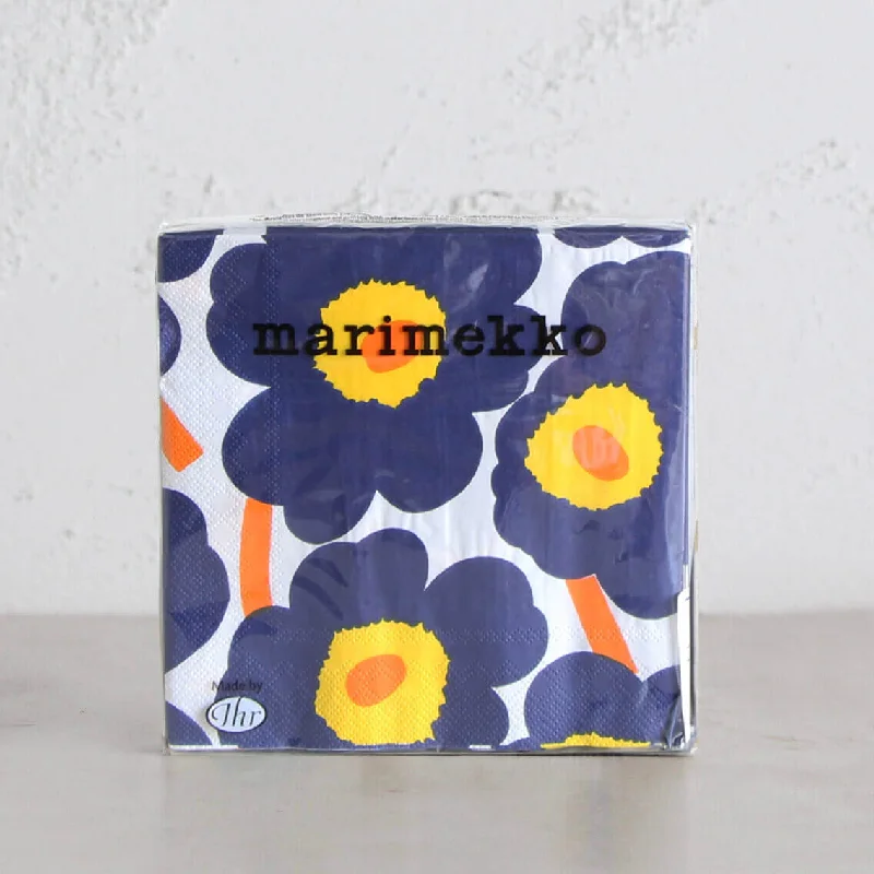 MARIMEKKO  |  UNIKKO PAPER NAPKINS  | NAVY + YELLOW + ORANGE