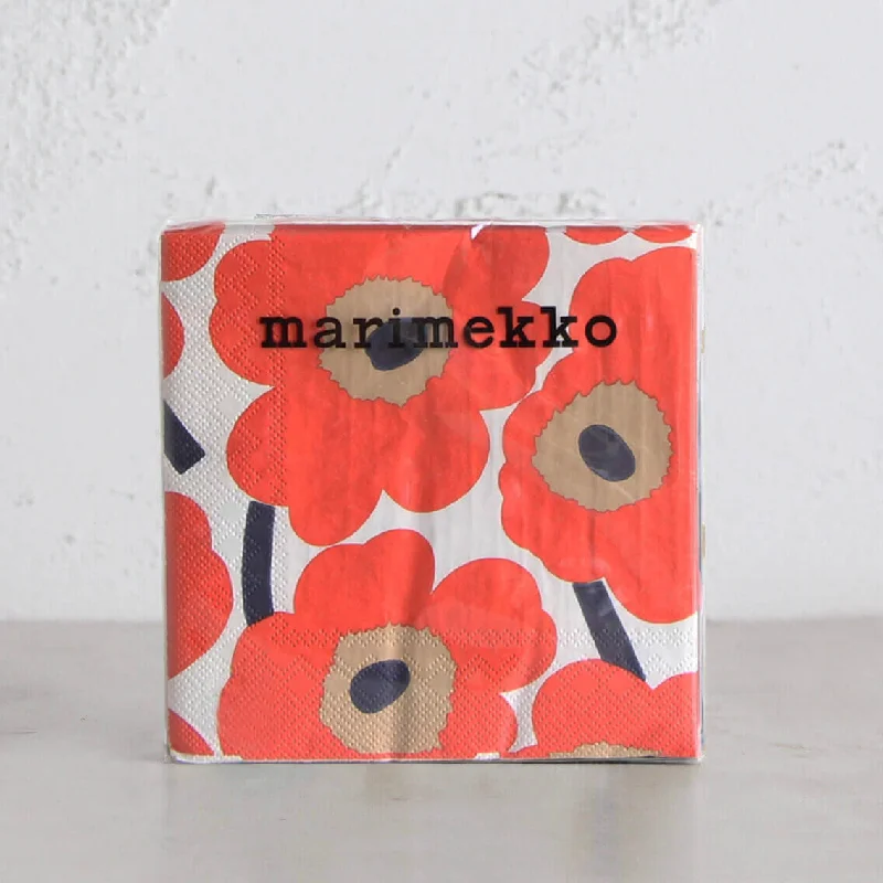 MARIMEKKO  |  UNIKKO PAPER NAPKINS  | ORANGE + BEIGE + LINEN