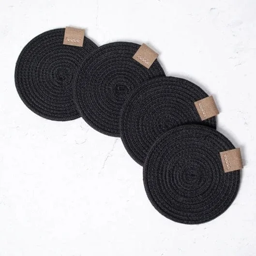 Pack of 4 Black Coasters