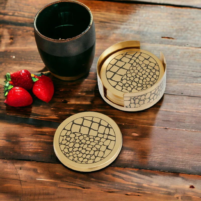 Roslin Gold Croc Coasters