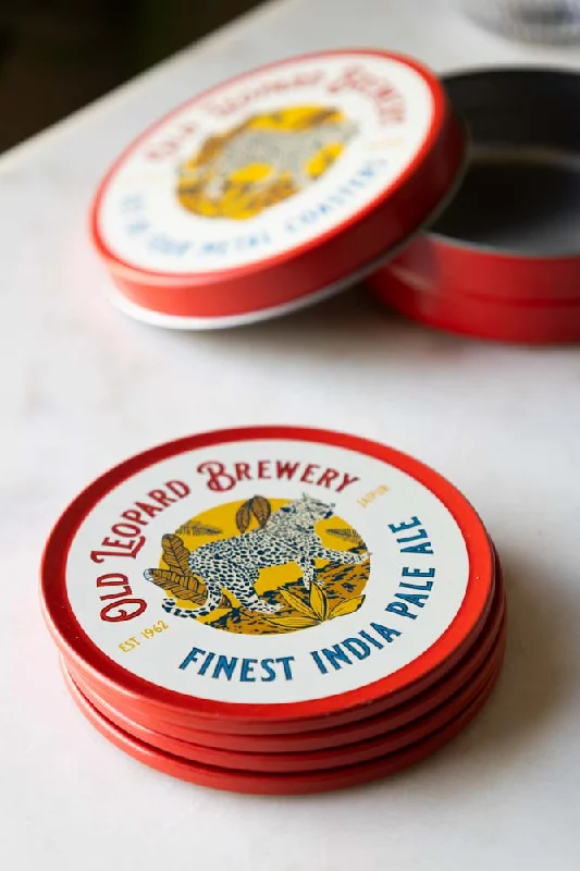 Set of 4 Old Leopard Brewery Coasters