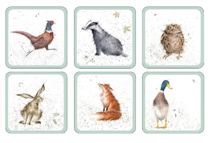 Set of 6 Woodland Designs Coasters