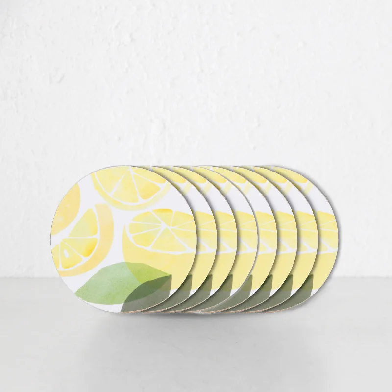 SICILY LEMON ROUND COASTER  |  SET OF 8