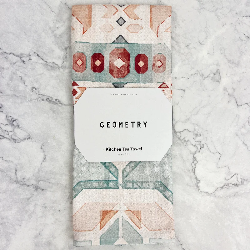 Geometric Recycled Tea Towel